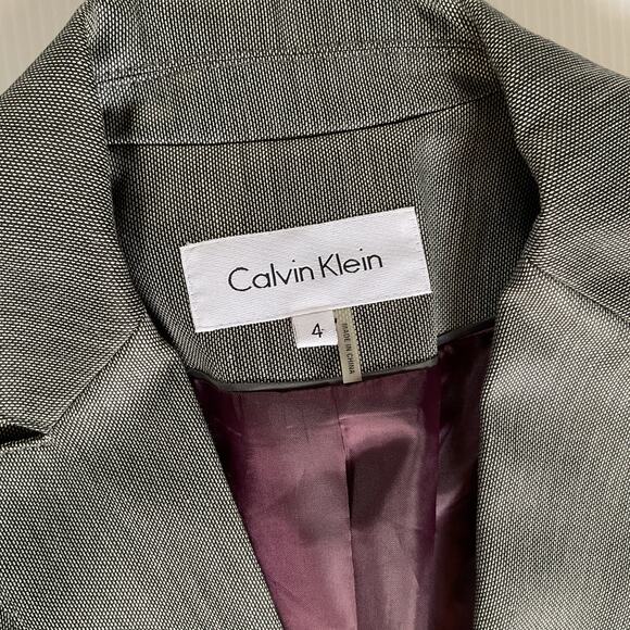 Calvin Klein Gray One-Button Blazer Women’s Size 4 NWT - Picture 7 of 8